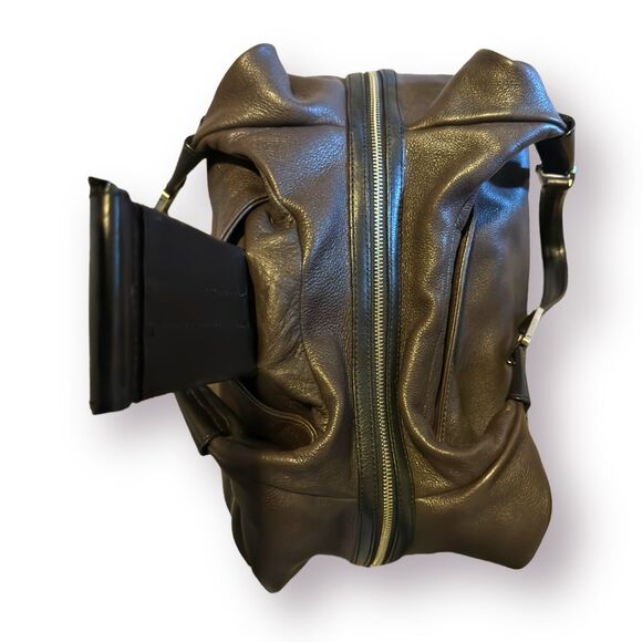 Kenneth Cole New York Leather Hobo Brown/Gray Satchel - Picture 9 of 9